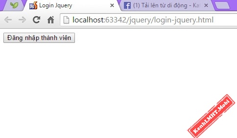 Jquery - Code nhấn nút đăng nhập sẽ tự động hiển thị ra ô đăng nhập